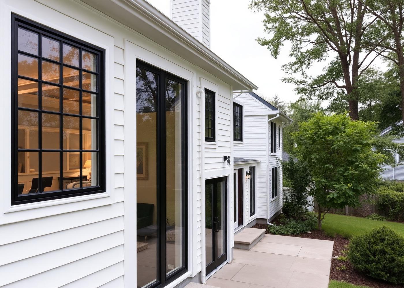 Modern addition on a New England home